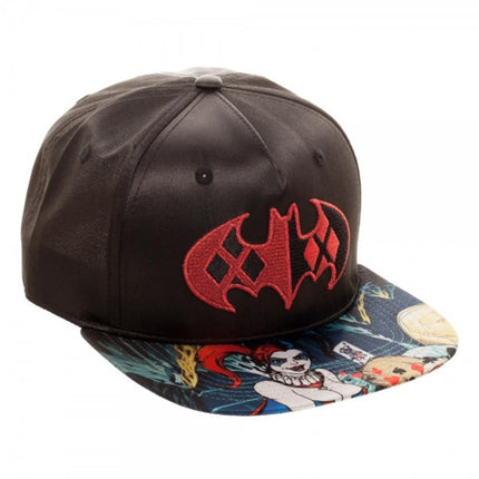 DC Comics Batman Harley Quinn Satin Flat Brim Snapback Adjustable Baseball Cap