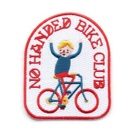 No Handed Bike Club Decorative Embroidered Sew or Iron-on Backing Patch