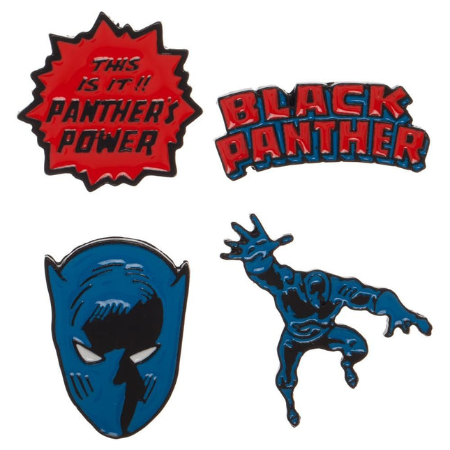 Black Panther Enamel Metal Mini Lapel Pin Badge Set