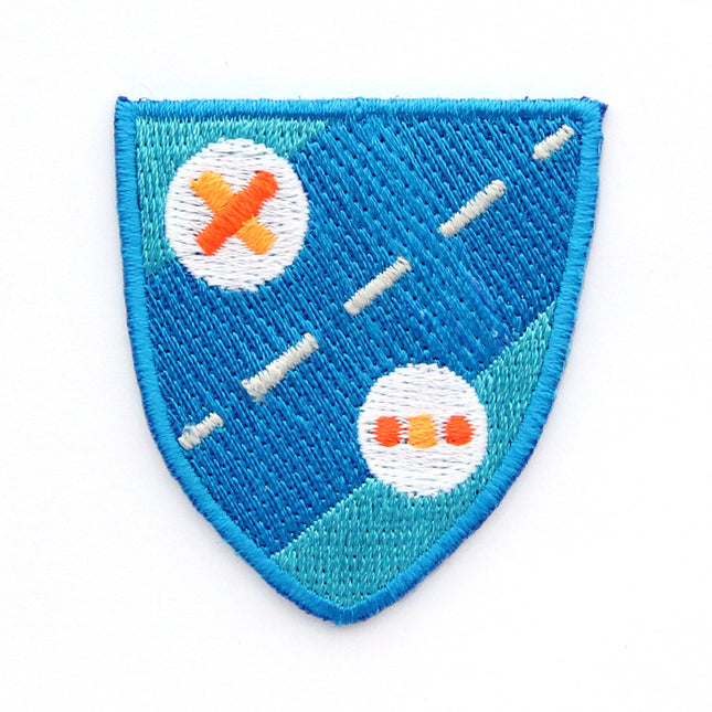 Blue Shield Decorative Embroidered Sew or Iron-on Backing Patch
