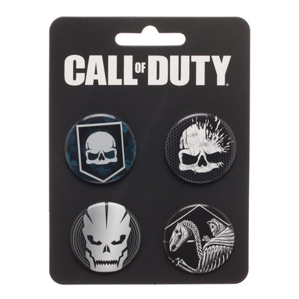 Call of Duty Button Pin 4 Pack Set Black