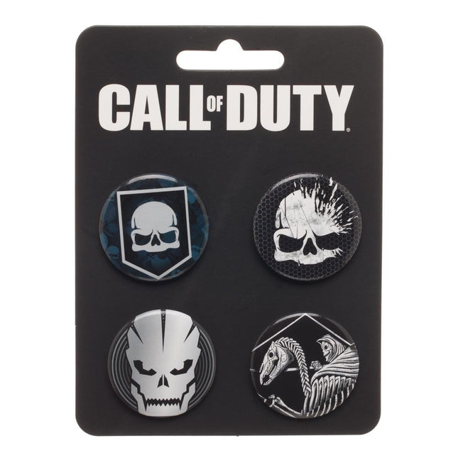 Call of Duty Button Pin 4 Pack Set Black