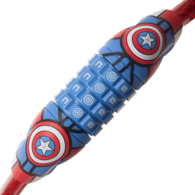 Marvel Captain America Dial Combination Braided Steel Bike Cable Lock Security
