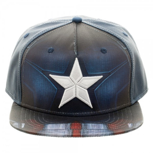 Marvel Civil War Captain America Ballistic Sublimated Snapback Baseball Cap
