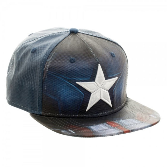 Marvel Civil War Captain America Ballistic Sublimated Snapback Baseball Cap