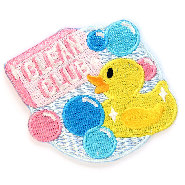 Clean Club Decorative Embroidered Sew or Iron-on Backing Patch