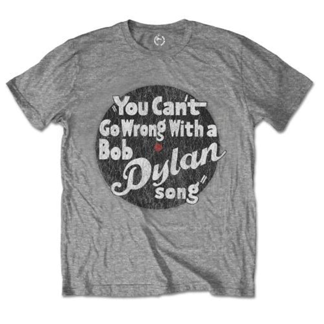 Bob Dylan Men's You Can't Go Wrong Cotton  Short Sleeves T Shirt Gray