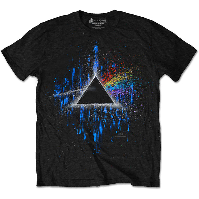 Pink Floyd Men's Dark Side of the Moon Blue Splatter Cotton Short Sleeves T Shirt
