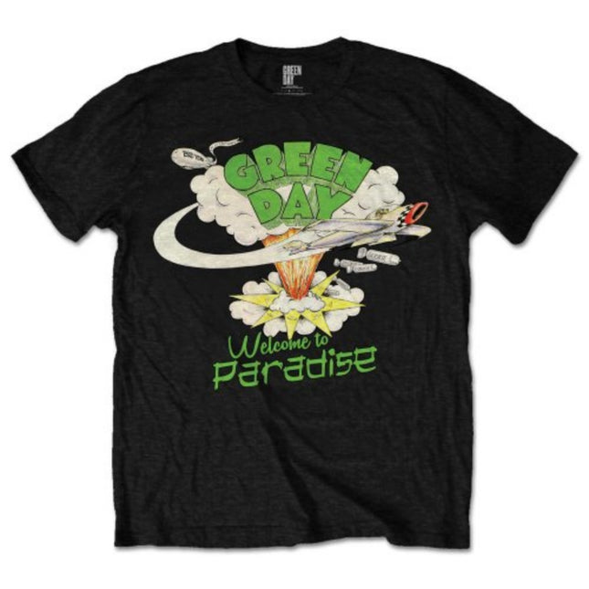 Green Day Unisex Welcome To Paradise Cotton Tee Shirts Black