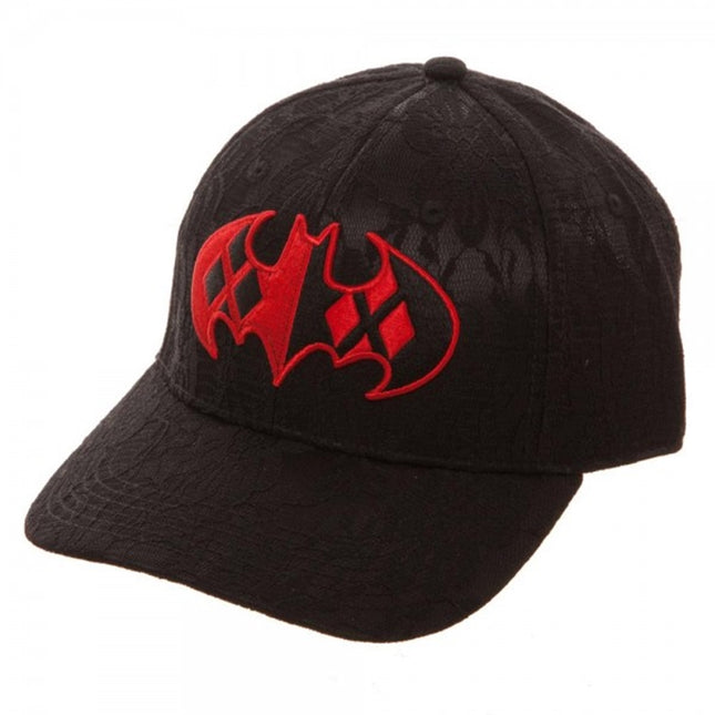 DC Comics Harley Quinn Black Lace Adjustable Buckle Strap Back Dad Hat Cap
