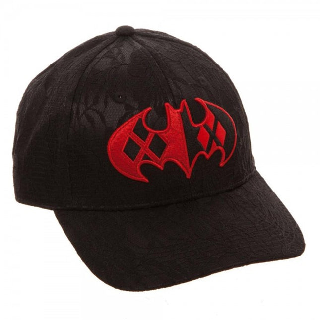 DC Comics Harley Quinn Black Lace Adjustable Buckle Strap Back Dad Hat Cap