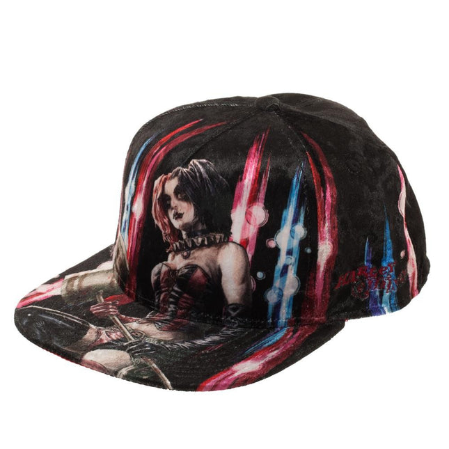DC Comics Harley Quinn Velvet Snapback Baseball Cap