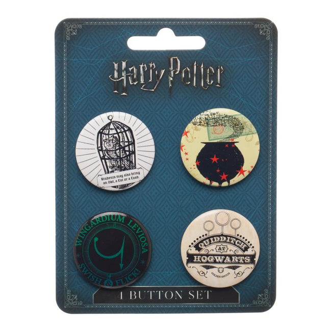 Harry Potter Button Pin 4 Pack Set