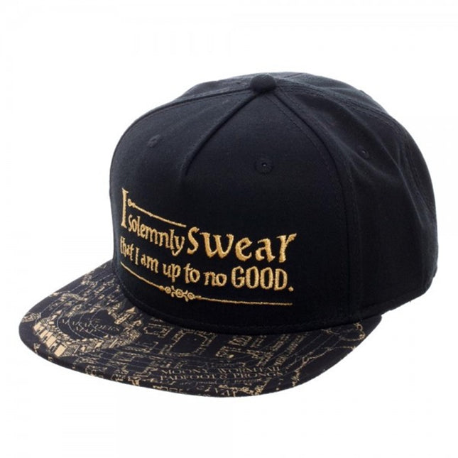 Harry Potter Marauders Map Bill Sublimation with Metallic Verbiage Snapback Baseball Cap