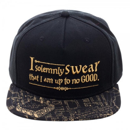 Harry Potter Marauders Map Bill Sublimation with Metallic Verbiage Snapback Baseball Cap