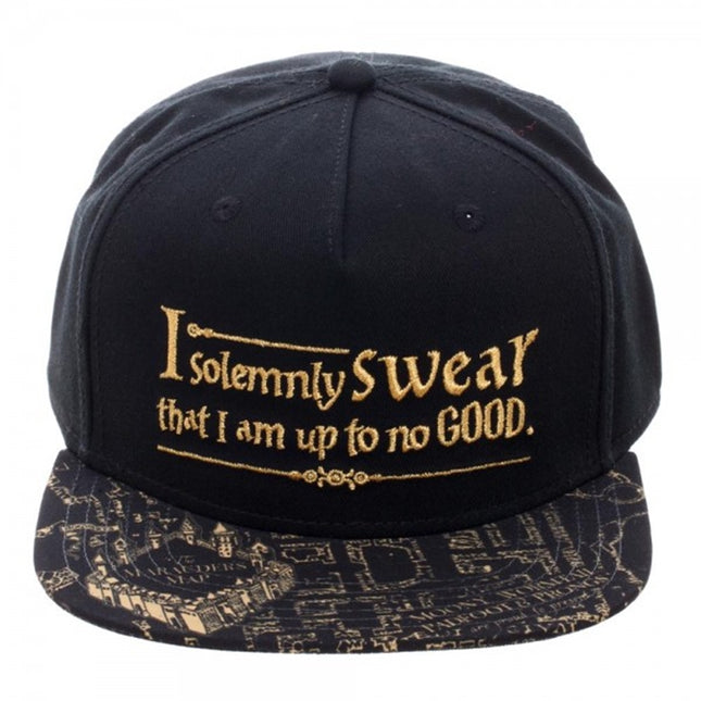 Harry Potter Marauders Map Bill Sublimation with Metallic Verbiage Snapback Baseball Cap