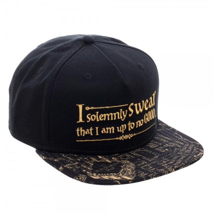 Harry Potter Marauders Map Bill Sublimation with Metallic Verbiage Snapback Baseball Cap