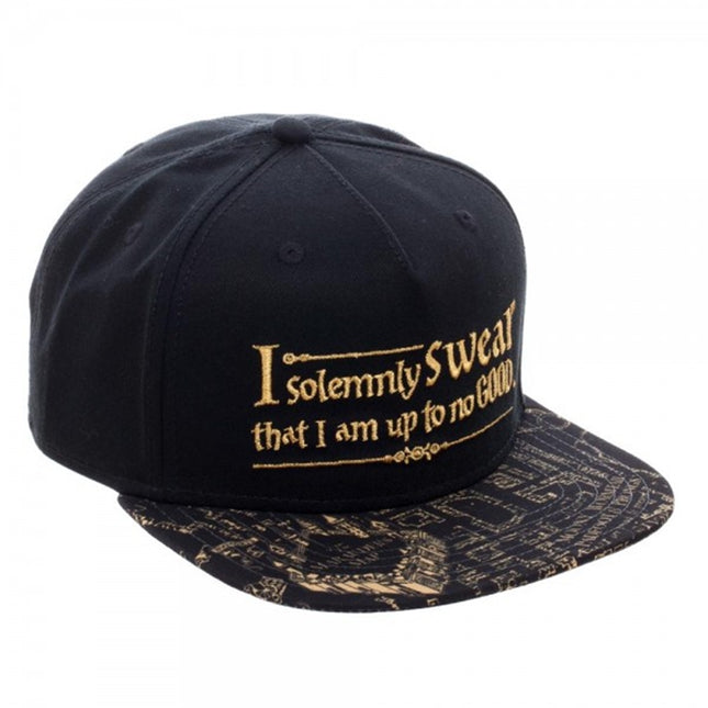 Harry Potter Marauders Map Bill Sublimation with Metallic Verbiage Snapback Baseball Cap