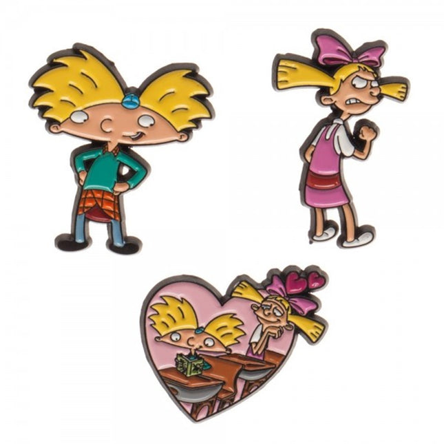 Hey Arnold Enamel Metal Mini Pin Badge 3 Pack