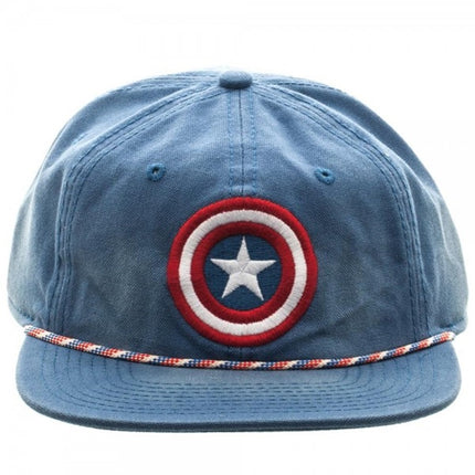 Marvel Captain America Washed Unstructured 6 Panel Snapback Baseball Cap
