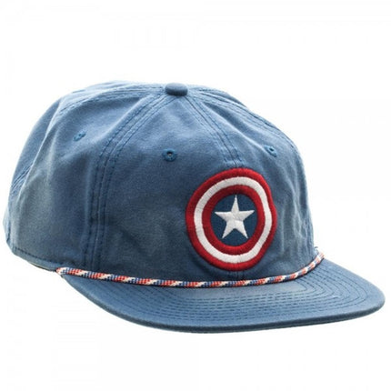 Marvel Captain America Washed Unstructured 6 Panel Snapback Baseball Cap