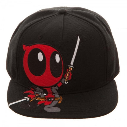 Marvel Deadpool Embroidered Flat Brim Snapback Adjustable Baseball Cap