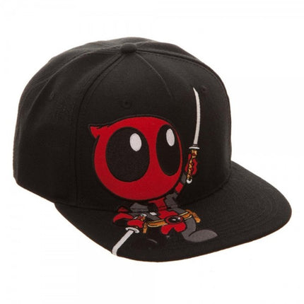 Marvel Deadpool Embroidered Flat Brim Snapback Adjustable Baseball Cap