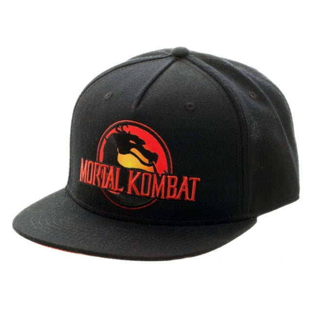Mortal Kombat Logo Flat Brim Adjustable Snapback Baseball Cap
