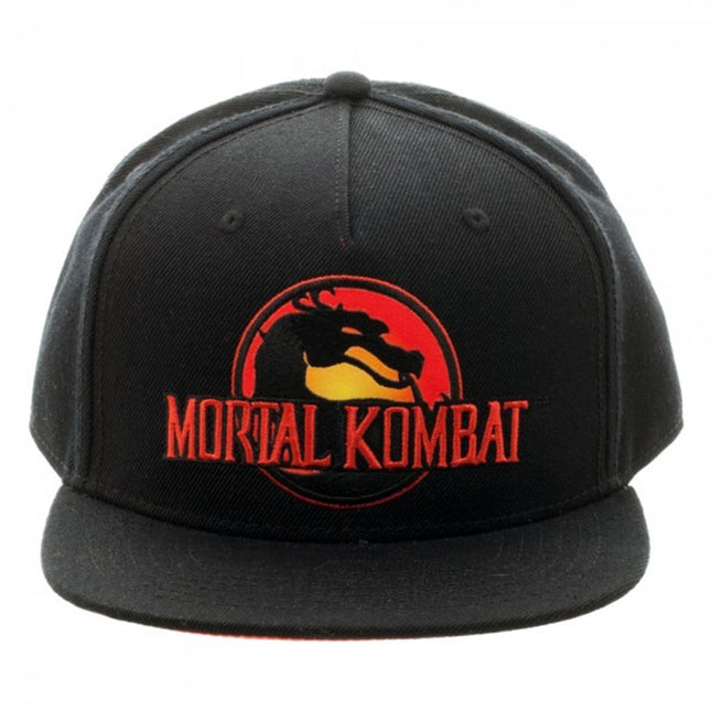 Mortal Kombat Logo Flat Brim Adjustable Snapback Baseball Cap