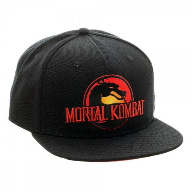 Mortal Kombat Logo Flat Brim Adjustable Snapback Baseball Cap
