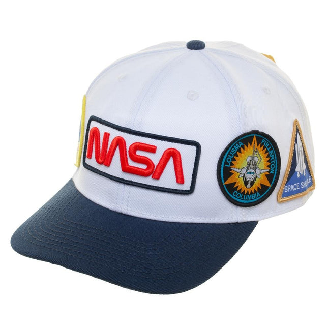 NASA US Multi Patch Pre Curve Snapback Baseball Cap