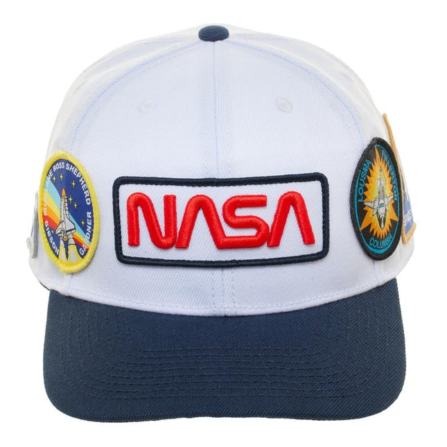 NASA US Multi Patch Pre Curve Snapback Baseball Cap