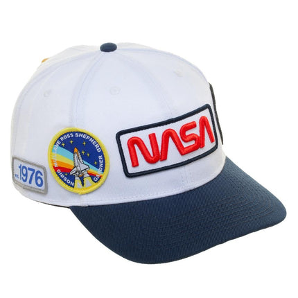 NASA US Multi Patch Pre Curve Snapback Baseball Cap