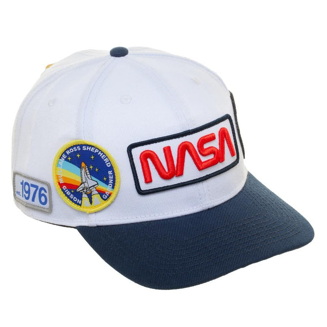 NASA US Multi Patch Pre Curve Snapback Baseball Cap