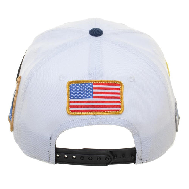 NASA US Multi Patch Pre Curve Snapback Baseball Cap