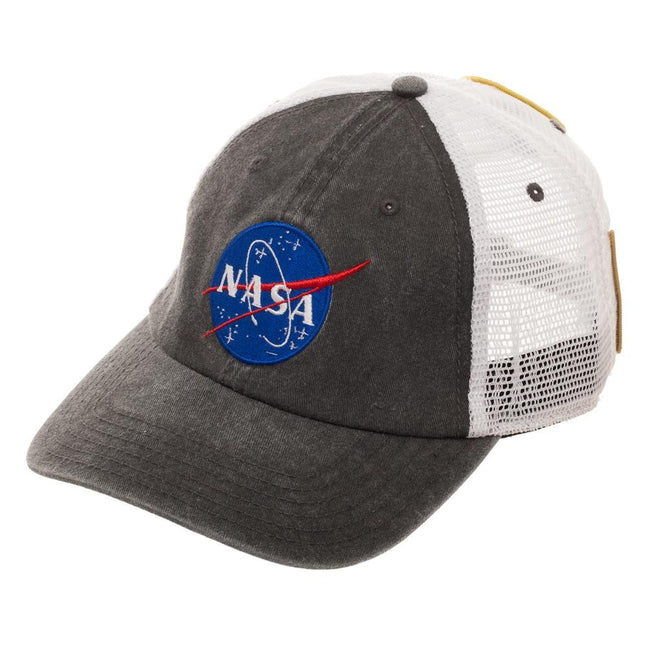 NASA Patch Grey Adjustable Trucker Baseball Cap