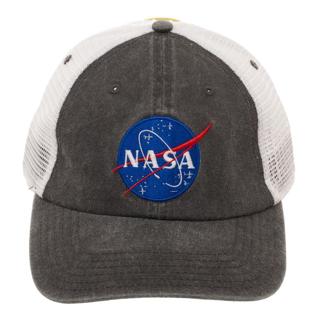 NASA Patch Grey Adjustable Trucker Baseball Cap
