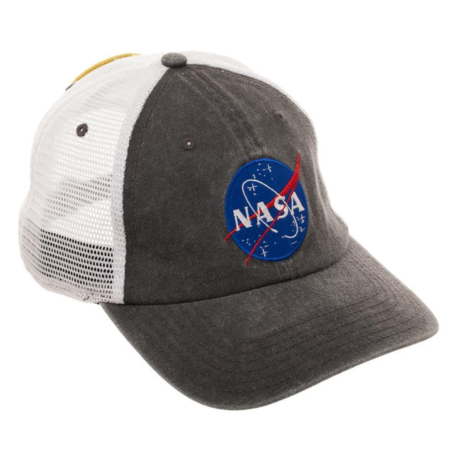 NASA Patch Grey Adjustable Trucker Baseball Cap
