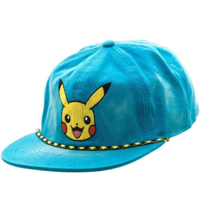 Pokemon Pikachu Washed Unstructured 6 Panel Snapback Baseball Cap