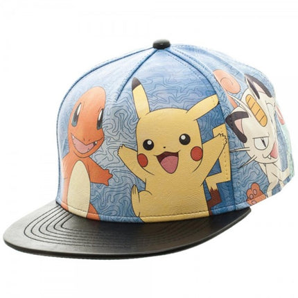 Pokemon Printed PU Snapback Baseball Cap