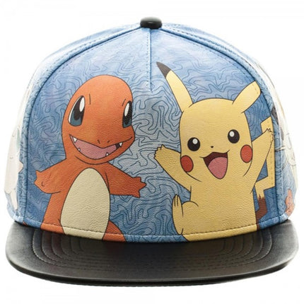 Pokemon Printed PU Snapback Baseball Cap