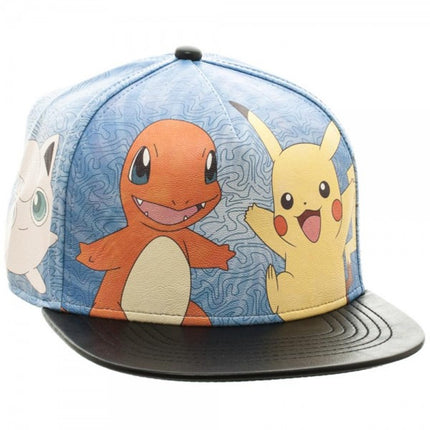Pokemon Printed PU Snapback Baseball Cap
