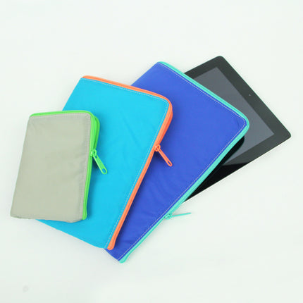 Basic Solid Two Tone Zip Pouches - Teal / Medium