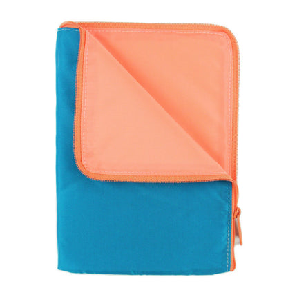 Basic Solid Two Tone Zip Pouches - Teal / Medium