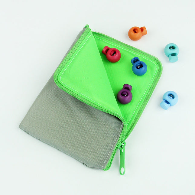 Basic Solid Two Tone Zip Pouches - Grey / Small