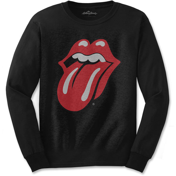 The Rolling Stones 'Classic Tongue' Men's Black Long Sleeved Tee Shirt ...