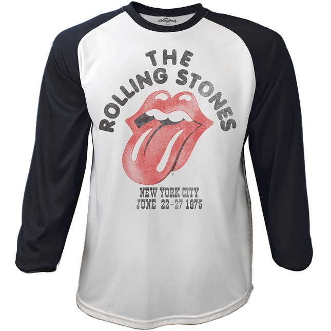 The Rolling Stones 'NYC 75' Men's Baseball Raglan Long Sleeved Raglan Tee Shirt
