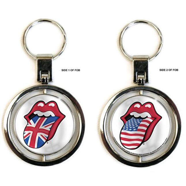 The Rolling Stones Premium Metal Key Chain Key Ring (UK & US Tongues)