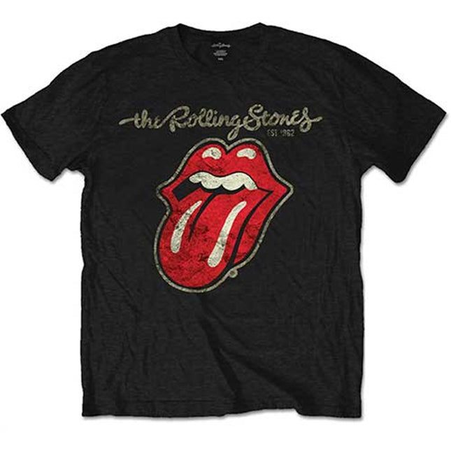 The Rolling Stones Men's Black Plastered Tongue Tee Shirt