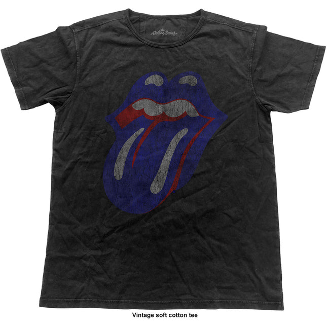 The Rolling Stones Men's Blue & Lonesome Tongue Short Sleeves T-Shirts